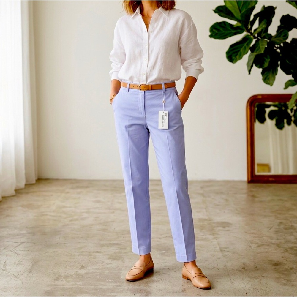 NWT Gerry Weber KIRSTY CITYSTYLE 7/8 Length Stretch Pants Periwinkle Blue Sz 8R